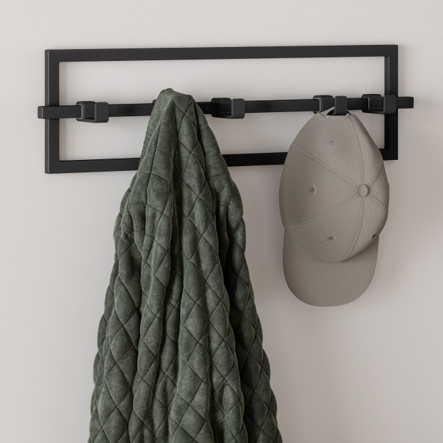 Umbra Cubiko 5 Hook - Black Attached To A Wall