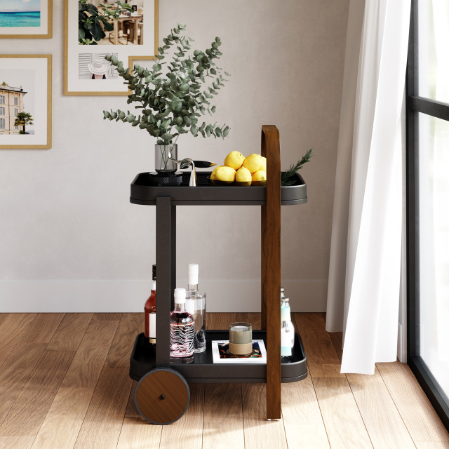 Umbra Bellwood Serving Cart - Black & Walnut In A Room