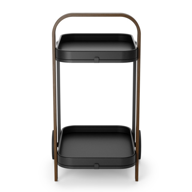 Umbra Bellwood Serving Cart - Black & Walnut Back View