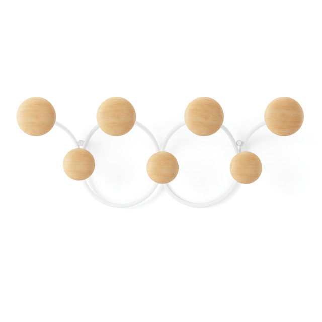 Umbra Dotsy 7 Hook - White & Natural