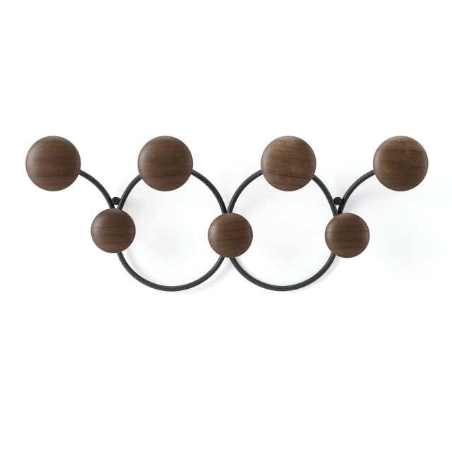 Umbra Dotsy 7 Hook - Black & Walnut