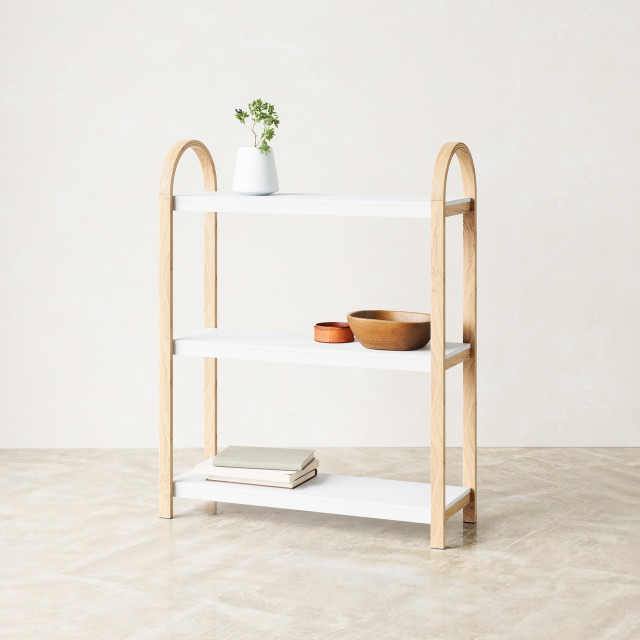 Umbra Bellwood 3-Tier Freestanding Shelf - White & Natural In a Room