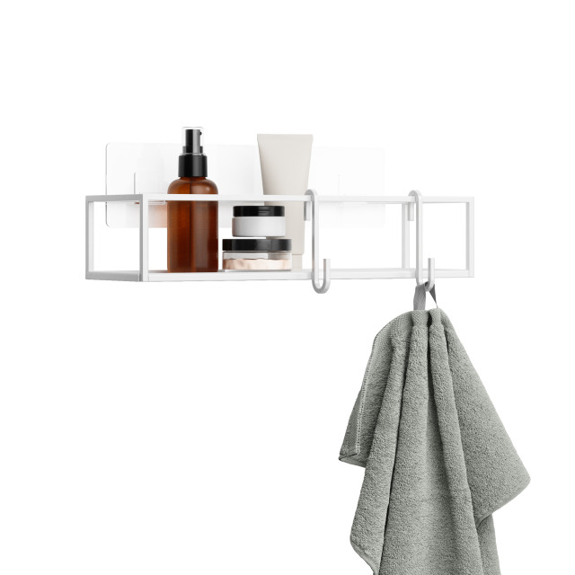 Umbra Cubiko Shower Bin, Set of 2 - White With Products