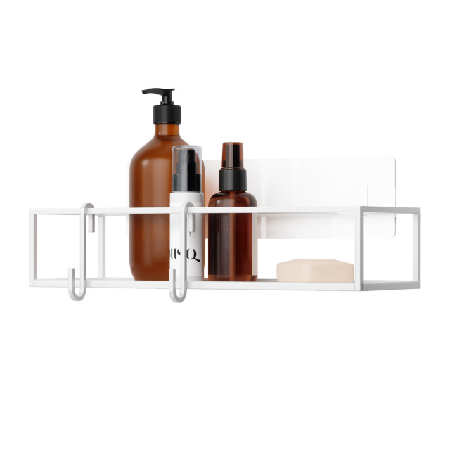 Umbra Cubiko Shower Bin, Set of 2 - White Detail Image