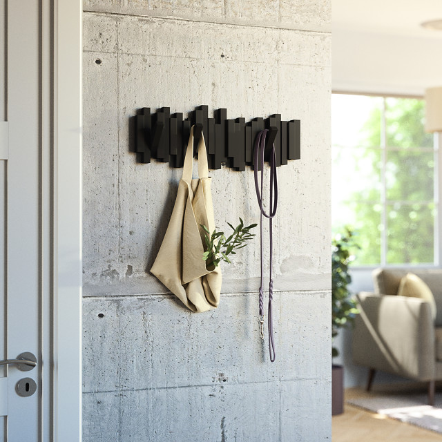 Umbra Sticks Multi Hook - Black with a bag and belt
