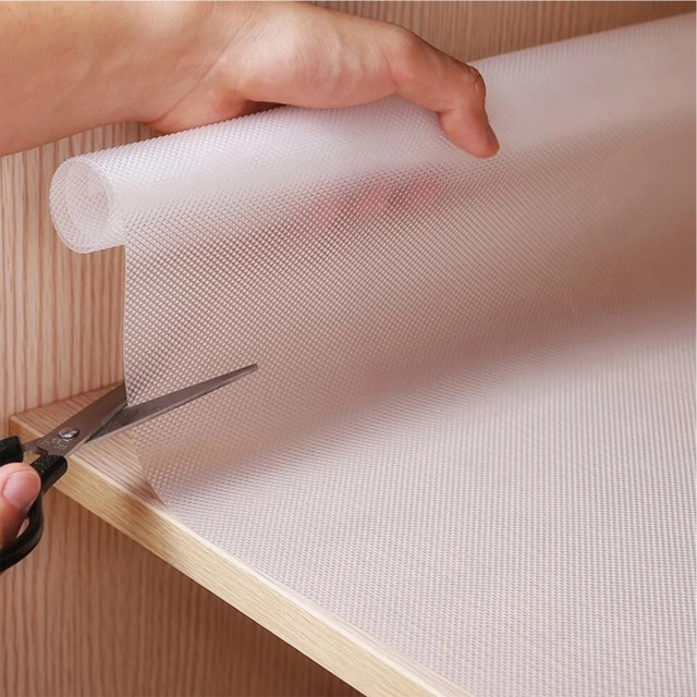 Creative Cooking Fridge Liner Roll on a shelf