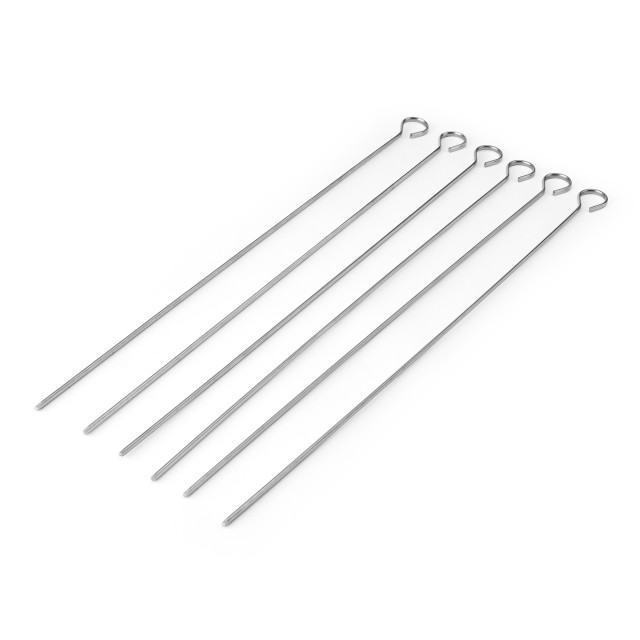MasterClass Stainless Steel Flat Sided Skewers, Set of 6
