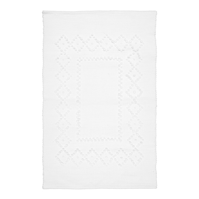 Amelia Jackson Bobbles Rag Rug Bath Mat, 60cm x 90cm - White