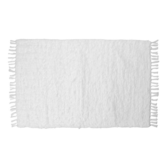Amelia Jackson White Fluffy Bath Mat, 60cm x 100