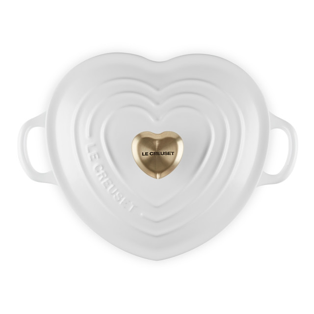 Le Creuset Signature Cast Iron Shallow Heart Casserole, 20cm - White