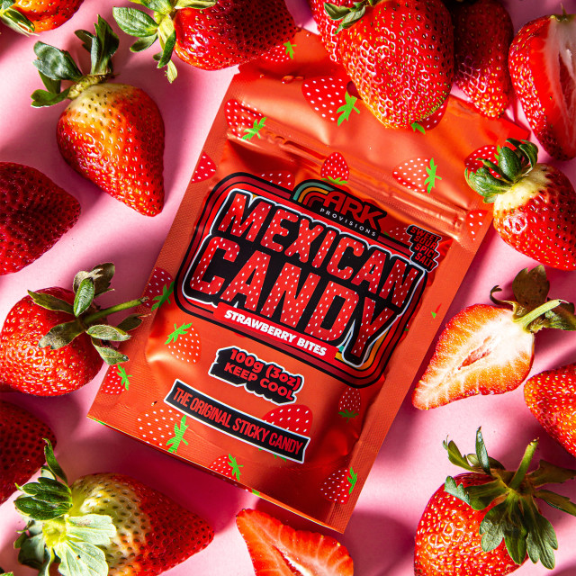 ARK Provisions Strawberry Bites Mexican Candy, 100g with strawberries