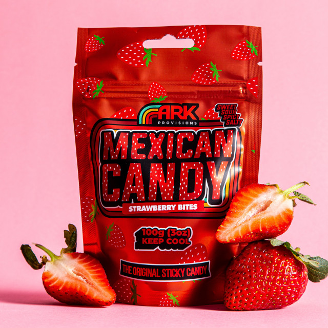ARK Provisions Strawberry Bites Mexican Candy, 100g with strawberries