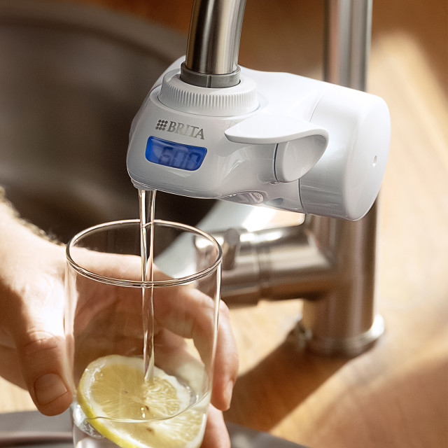 Brita On Tap V-MF Water Filter System on a tap