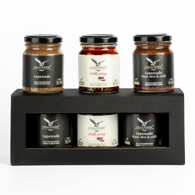 Chaloner Diverse Flavours Chilli Crisp and Tapenades Gift Box, Set of 3 packaging