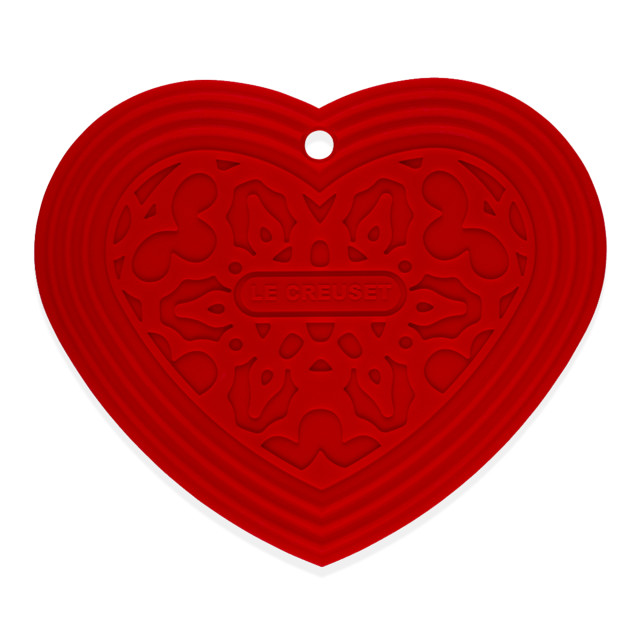 Le Creuset Silicone Heart Trivet - Cerise