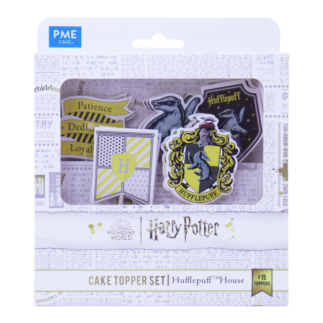 PME Harry Potter Houses Cake Toppers, Pack of 15 - Hufflepuff packaging