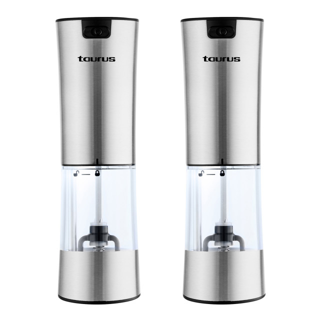 Taurus SpiceSync Stainless Steel Salt and Pepper Grinders, Set of 2 angle