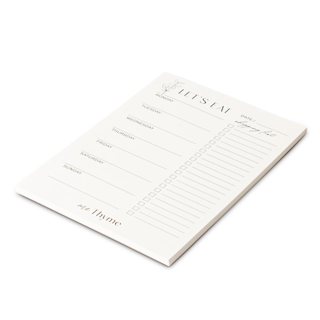 Me Thyme Eucalyptus Weekly Menu Planner, 50 Sheets