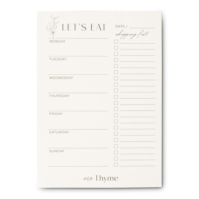 Me Thyme Eucalyptus Weekly Menu Planner, 50 Sheets angle