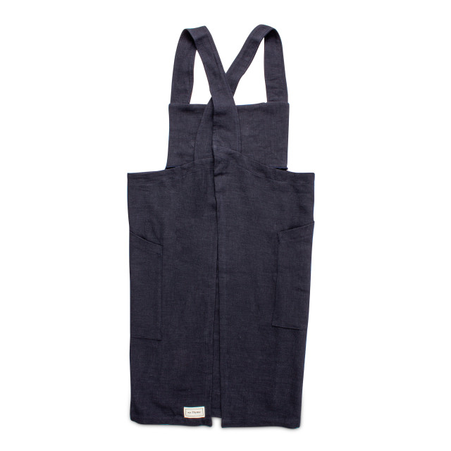 Me Thyme Cross-Over Apron - French Navy angle
