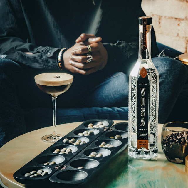 Vusa African Vodka Original Vodka, 750ml with a cocktail glass