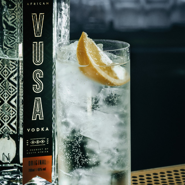 Vusa African Vodka Original Vodka, 750ml in a glass