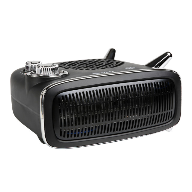 Swan Retro Horizontal & Vertical Fan Heater, 1800W - Black angle