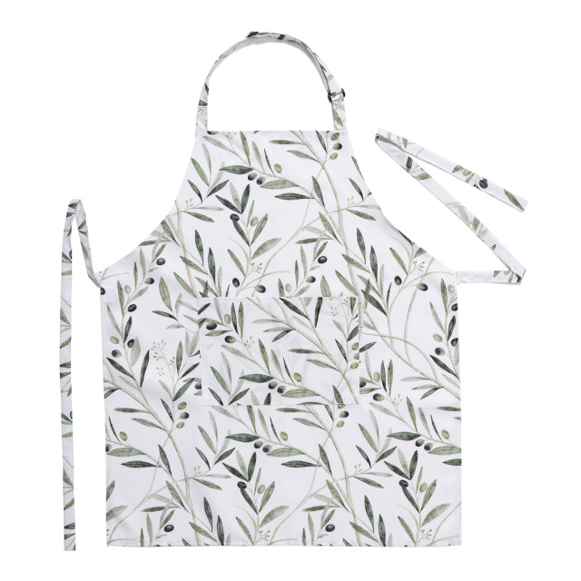 DSA Robyn Valerie Olive White Full Bib Apron