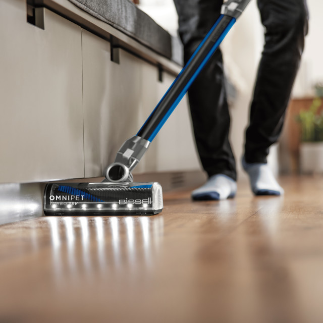 Bissell Omnipet Icon Turbo Cordless Vacuum on wooden floor