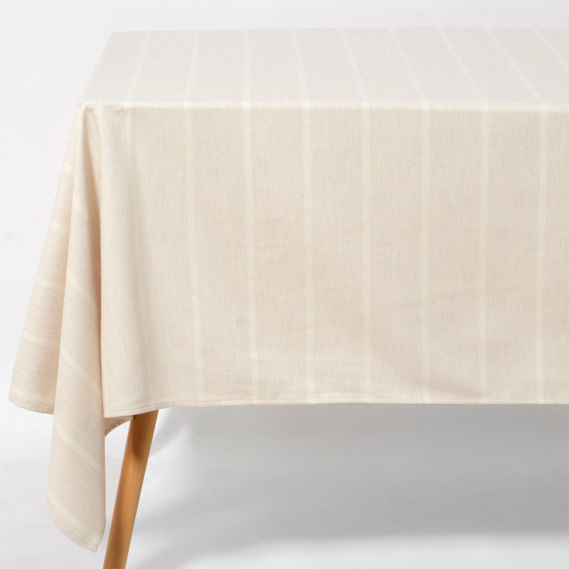 DSA Abigail Marc Stone Stripe Cotton Tablecloth - 12 Seater
