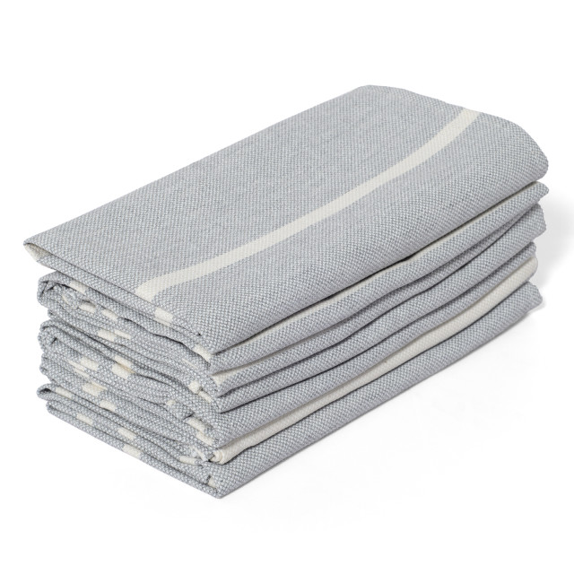 DSA Abigail Marc Stripe Cotton Napkins, Set of 6 - Grey