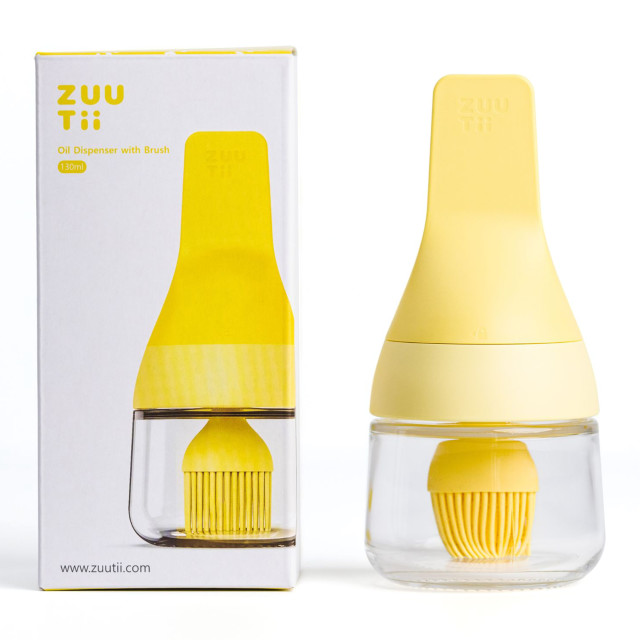 Zuutii Oil Dispenser with Brush, 130ml - Creamy Yellow packaging
