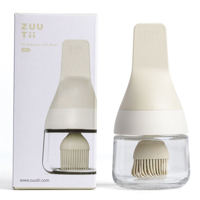 Zuutii Oil Dispenser with Brush, 130ml - Light Cream packaging