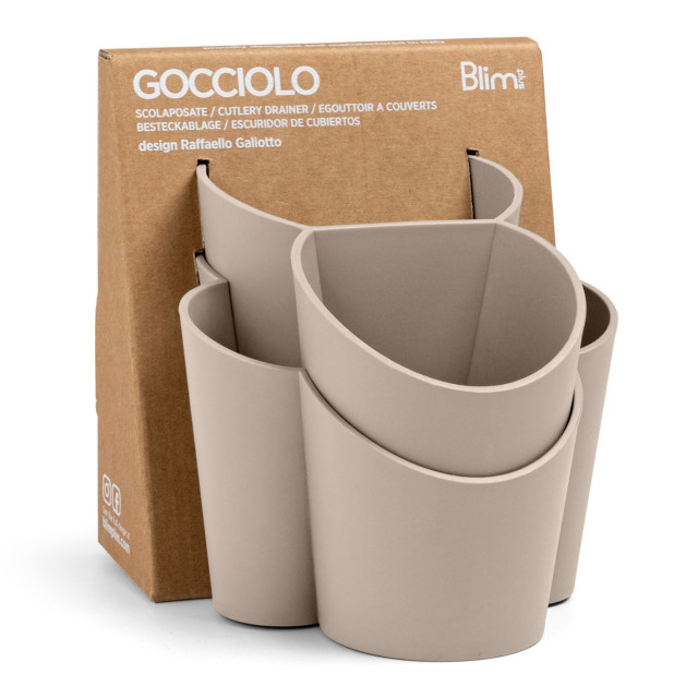 Blim Plus Gocciolo Cutlery Drainer - Moka Grey packaging