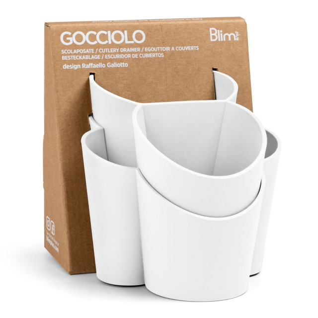 Blim Plus Gocciolo Cutlery Drainer - Arctic White packaging