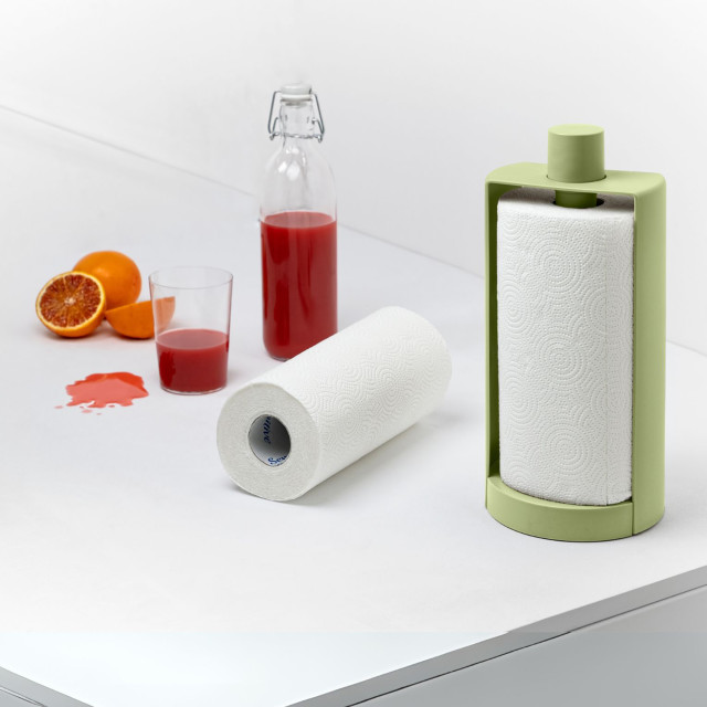 Blim Plus Stop Roll Holder - Forest Light on he kitchen counter