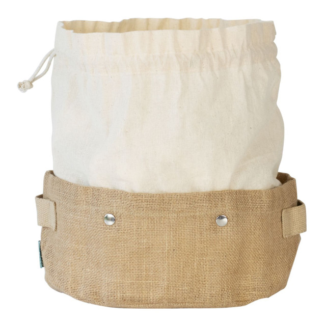 Pebbly Cotton Bag and Jute Storage Basket - Small angle