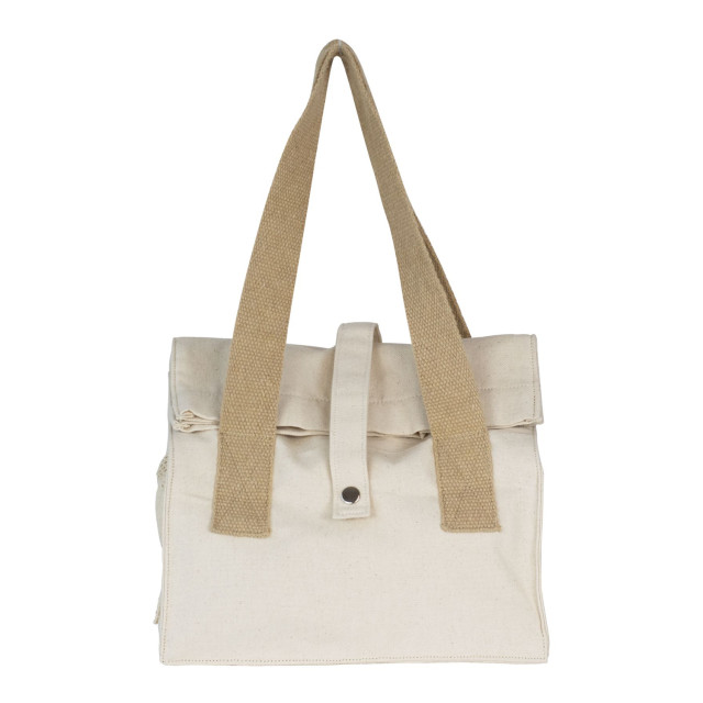 Pebbly Cotton Lunch Bag - Cream