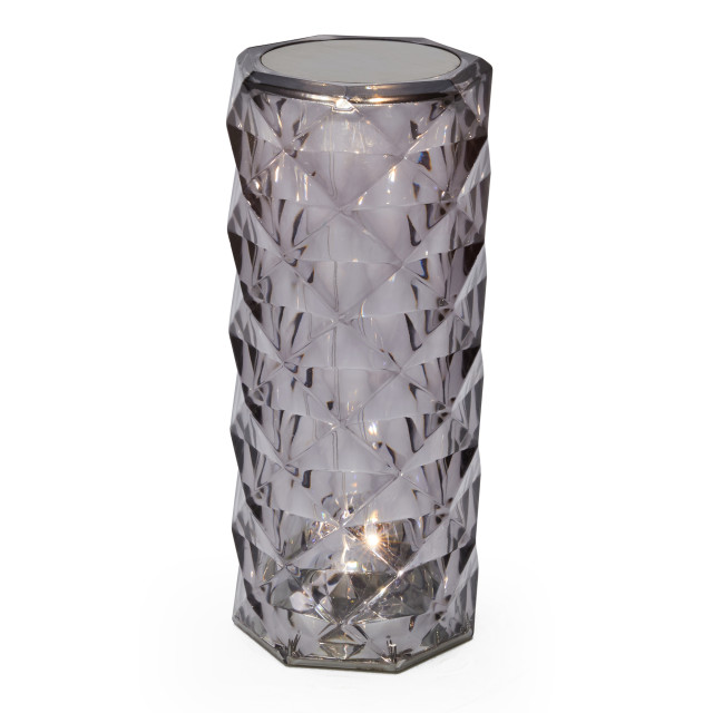 Atticus Cylindrical Portable & Rechargeable Lamp - Smoke - neutral light