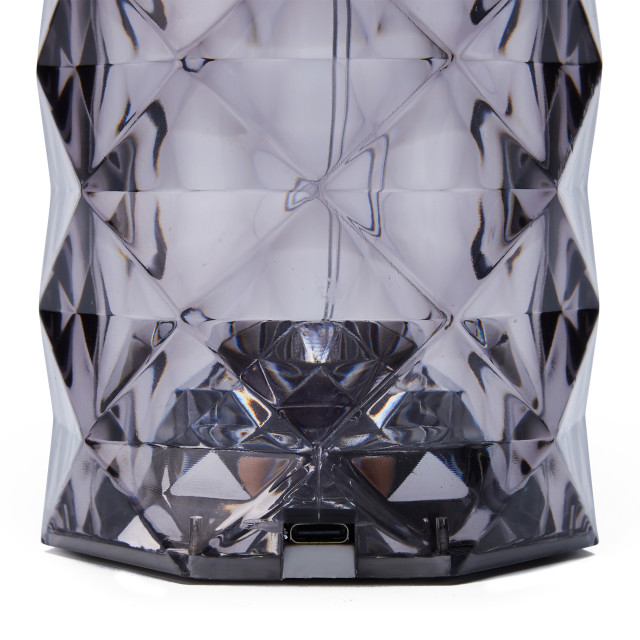 Atticus Cylindrical Portable & Rechargeable Lamp - Smoke close up of USB charging port