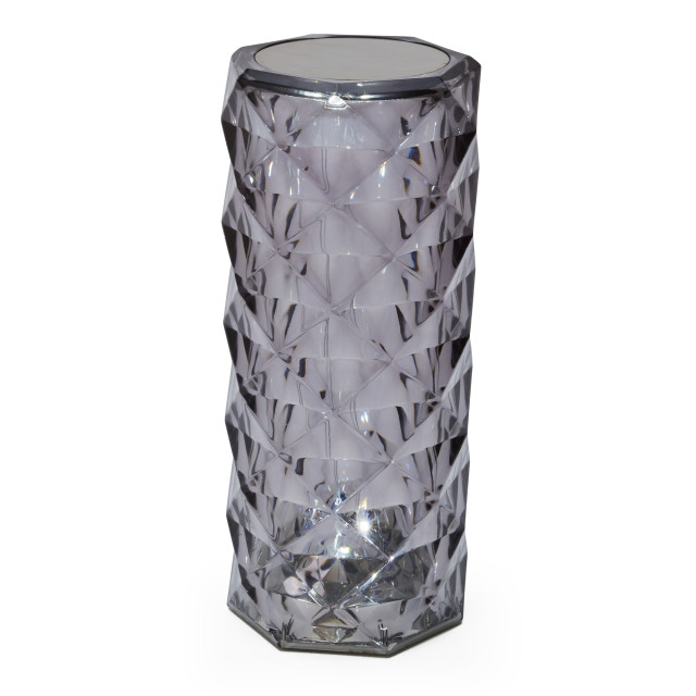 Atticus Cylindrical Portable & Rechargeable Lamp - Smoke - white light