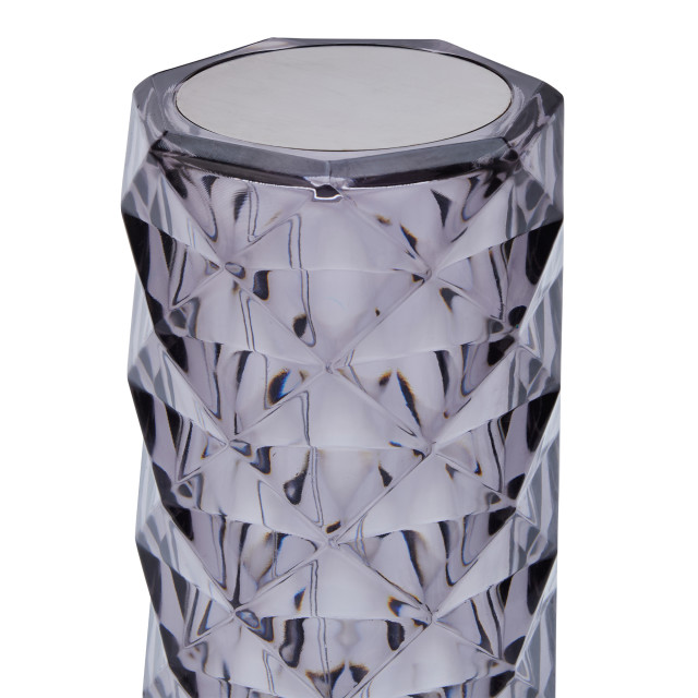 Atticus Cylindrical Portable & Rechargeable Lamp - Smoke close up of touch top