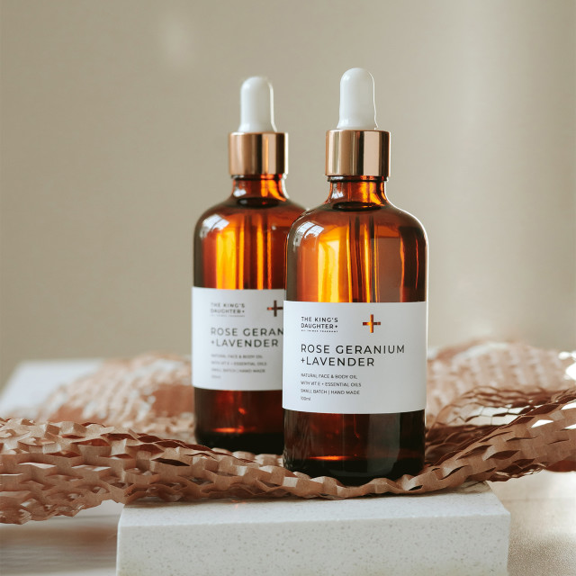 The King's Daughter Rose Geranium & Lavender Natural Body Oil, 100ml