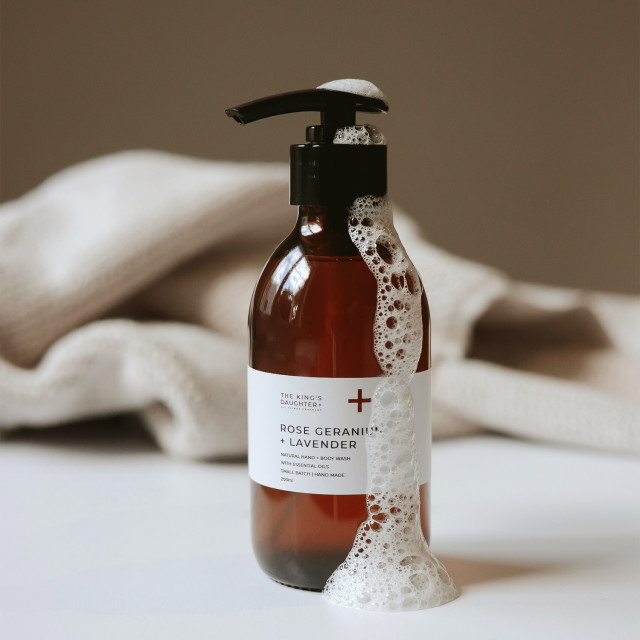 The King's Daughter Rose Geranium & Lavender Natural Hand & Body Wash, 200ml