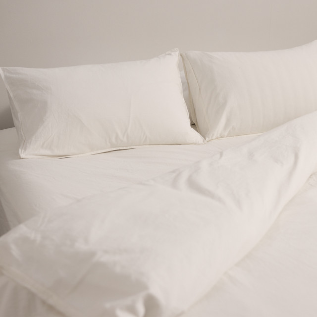 Thread Office White Washed Cotton Duvet Cover Set - Super King