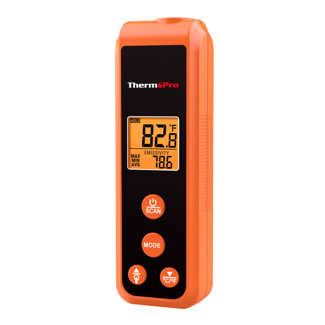 ThermoPro Backlit Infrared Thermometer with Fold Away Probe & Wire Cable Probe
