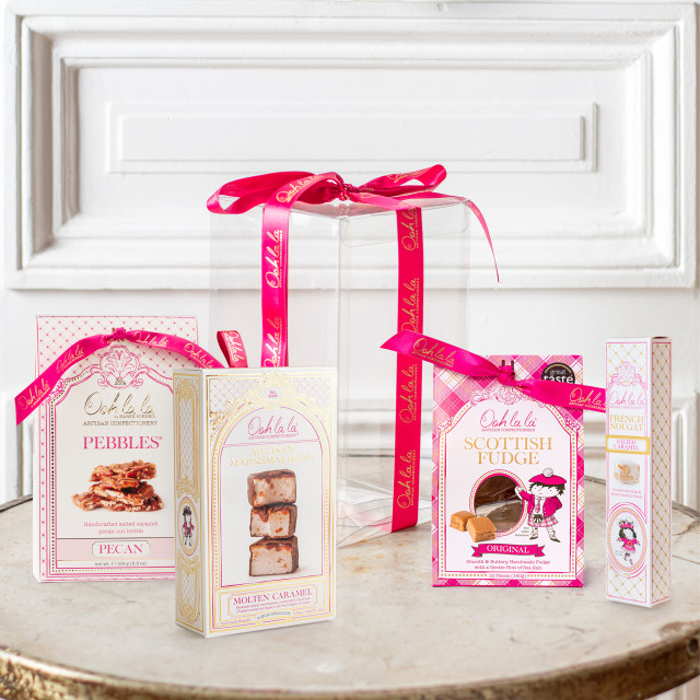 Lifestyle image of Ooh La La Artisan Confectionery Chocolate Caramel Gift Box, Set of 4