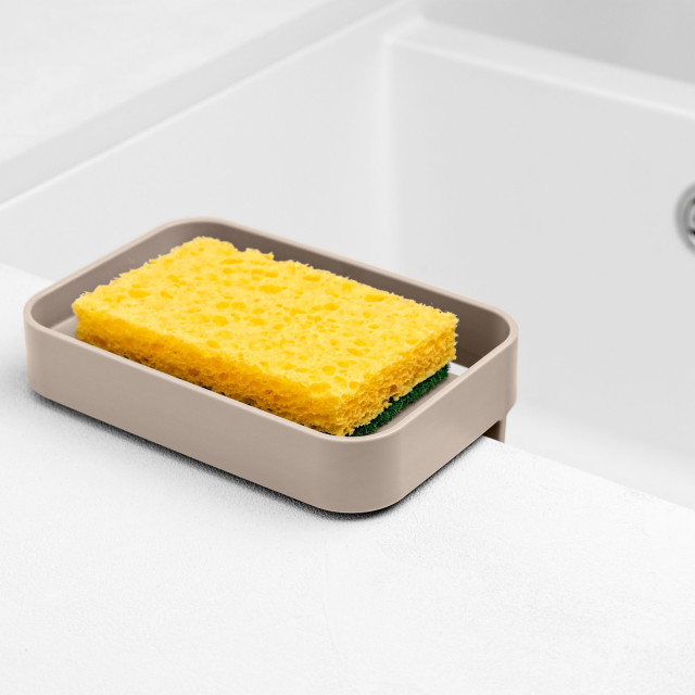 Blim Plus Battigia Sponge Holder - Moka Grey with a sponge