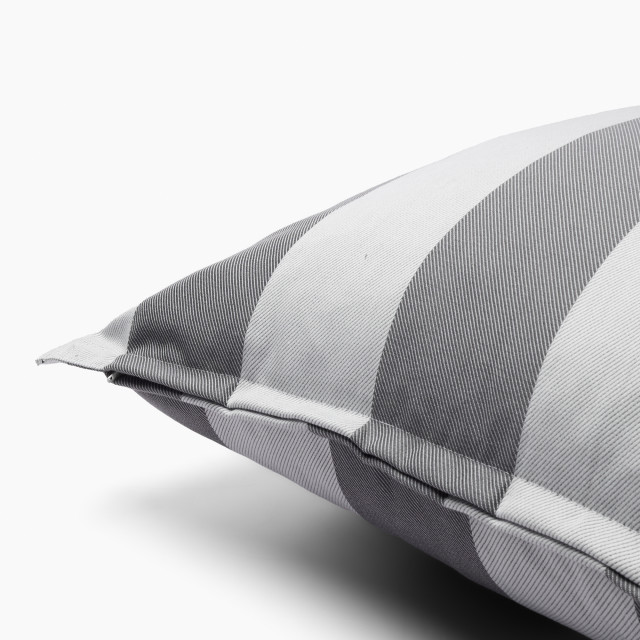 Thread Office Grey Stripe Scatter Cushion Cover, 60cm x 60cm Zip Detail Image