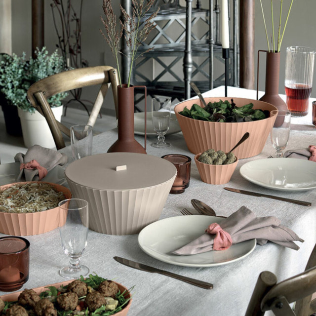 Blim Plus Nettuno Large Bowl - Moka Grey on the table